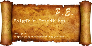Polgár Erzsébet névjegykártya